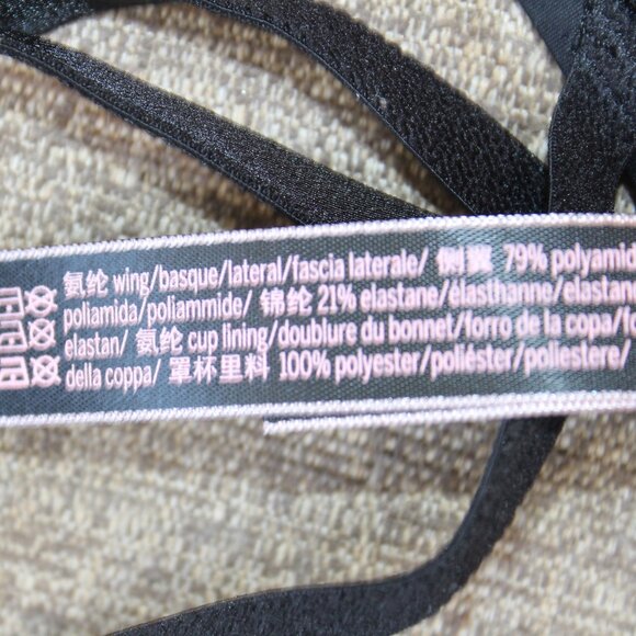 Victoria's Secret Bra Size 34C Uplift Plunge Plongeant Front Close Black - Picture 12 of 12